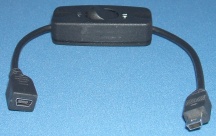 Image of Mini USB Female to miniUSB Male extension cable/lead with power ON/OFF Switch
