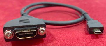 Image of MicroHDMI plug to chassis mounting HDMI socket lead (0.5m)