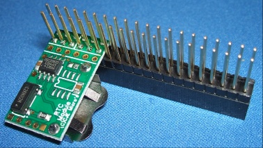 Image of Real Time Clock (RTC) module for the Raspberry Pi, 40Pin Pass-Through Header fitted
