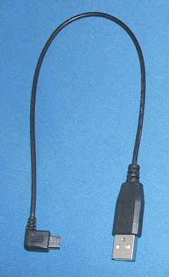 Image of Left-angle microUSB-USB A Power Cable/Lead suitable for Raspberry Pi (0.25/0.3m)
