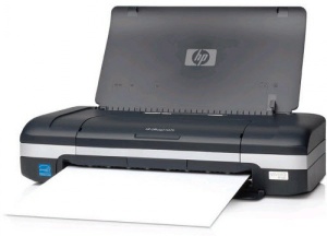 Image of HP Officejet H470 portable printer refurbished with Black Cartridge