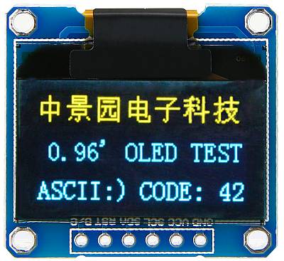 Image of 0.9" Yellow/Blue OLED 128x64 pixel display (I2C interface) Yellow/Blue