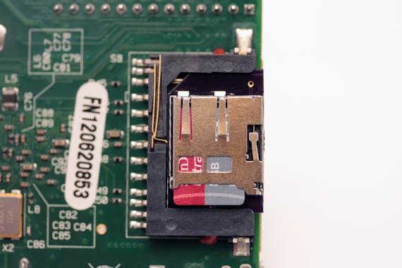 Image of pIO miniature microSD to SD adaptor for the Raspberry Pi