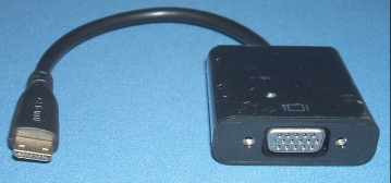 Image of MiniHDMI to SVGA Converter with Audio, Captive miniHDMI cable/lead