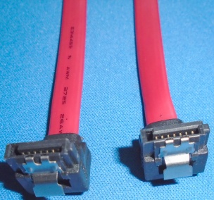 Image of Serial ATA (SATA) data cable/lead (right angle 'Down' both ends) (90cm)