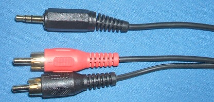 Image of Audio Cable/lead 3.5mm Stereo mini jack plug - 2x Phono plugs (15m)