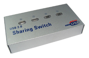 Image of USB 4 port Switchbox (One USB device, four computers)