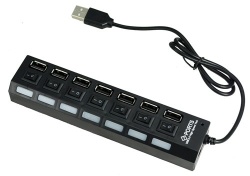 Image of 7 Port USB 2.0 Hub (bus powered) individually switched