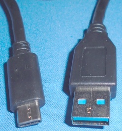 Image of USB Type C Male to USB 3 Type A Male cable/lead (1m)