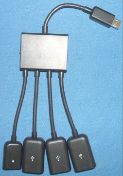 Image of 3 Port USB 2.0 Hub with microUSB plug suitable for Raspberry Pi Zero