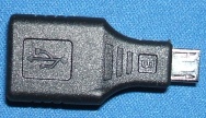 Image of microUSB Male to USB A Female solid adaptor